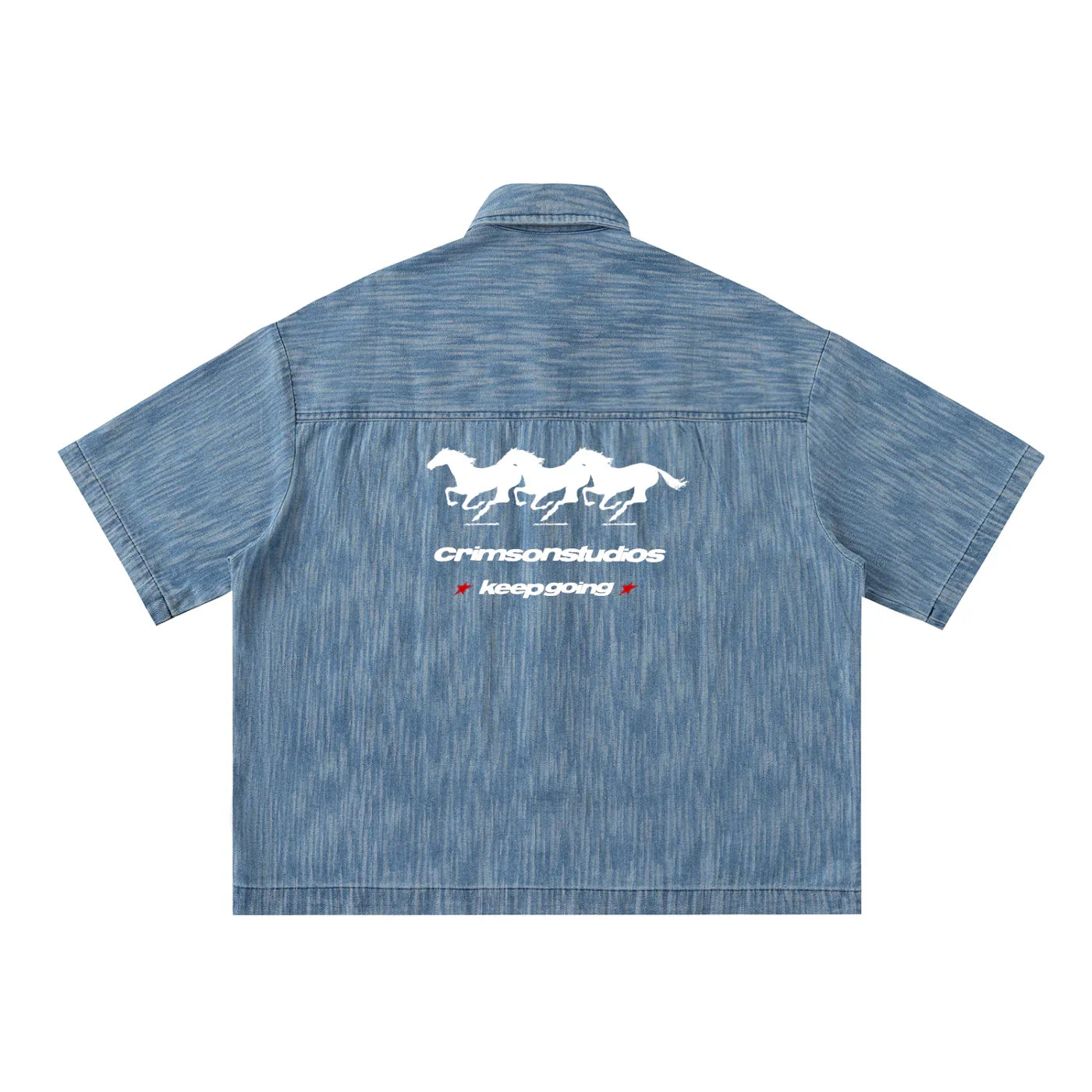 Distressed Wash Short-Sleeve Shirt
