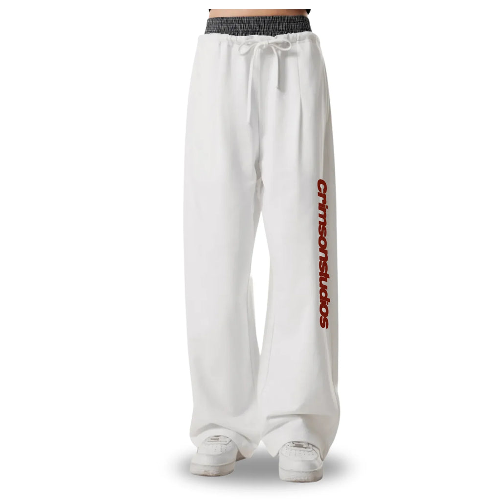 Plaid Contrast Waist Pants