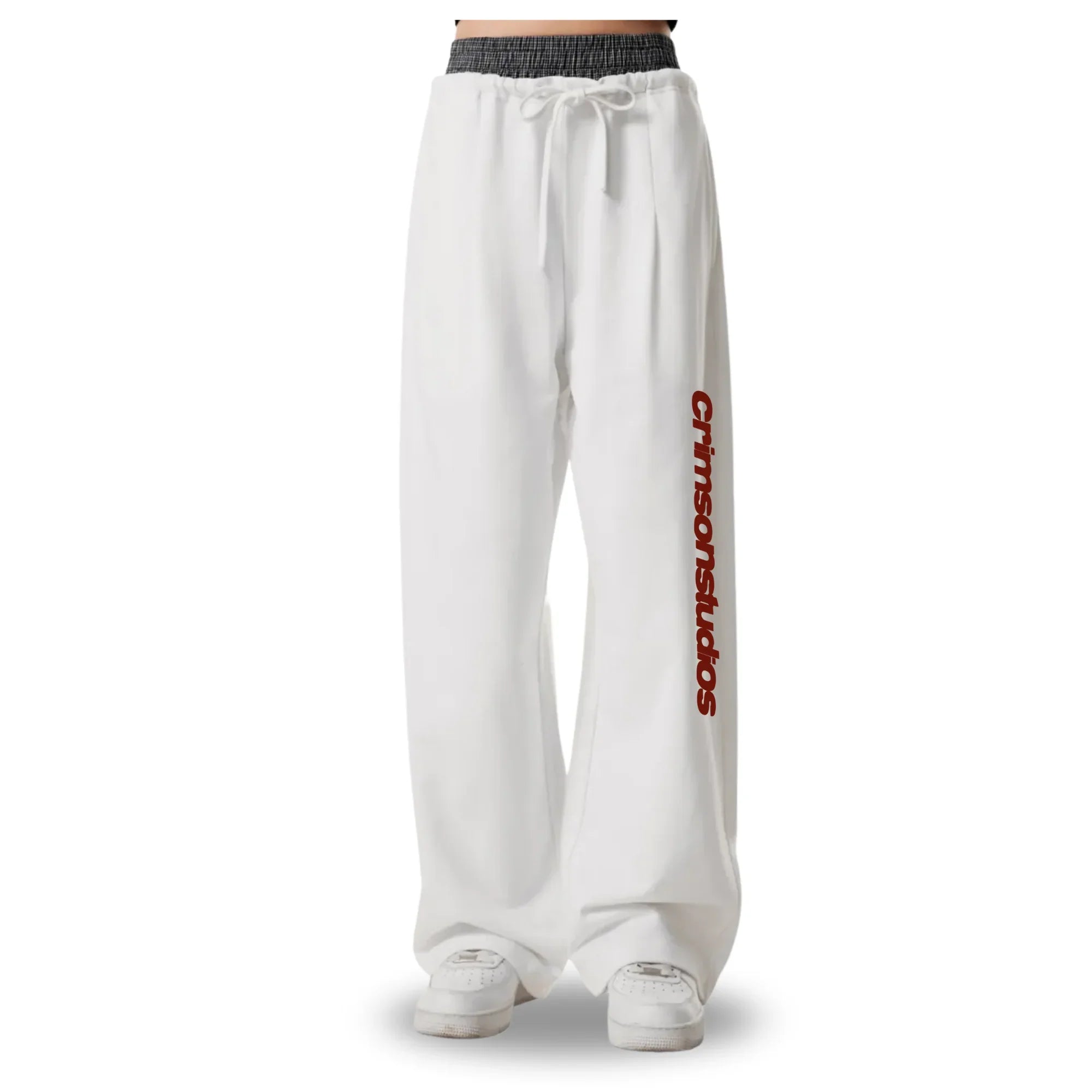 Plaid Contrast Waist Pants