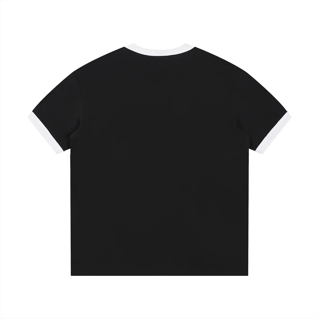 Contrast Edge Ribbed Crewneck T-Shirt