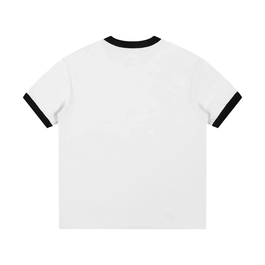 Contrast Edge Ribbed Crewneck T-Shirt