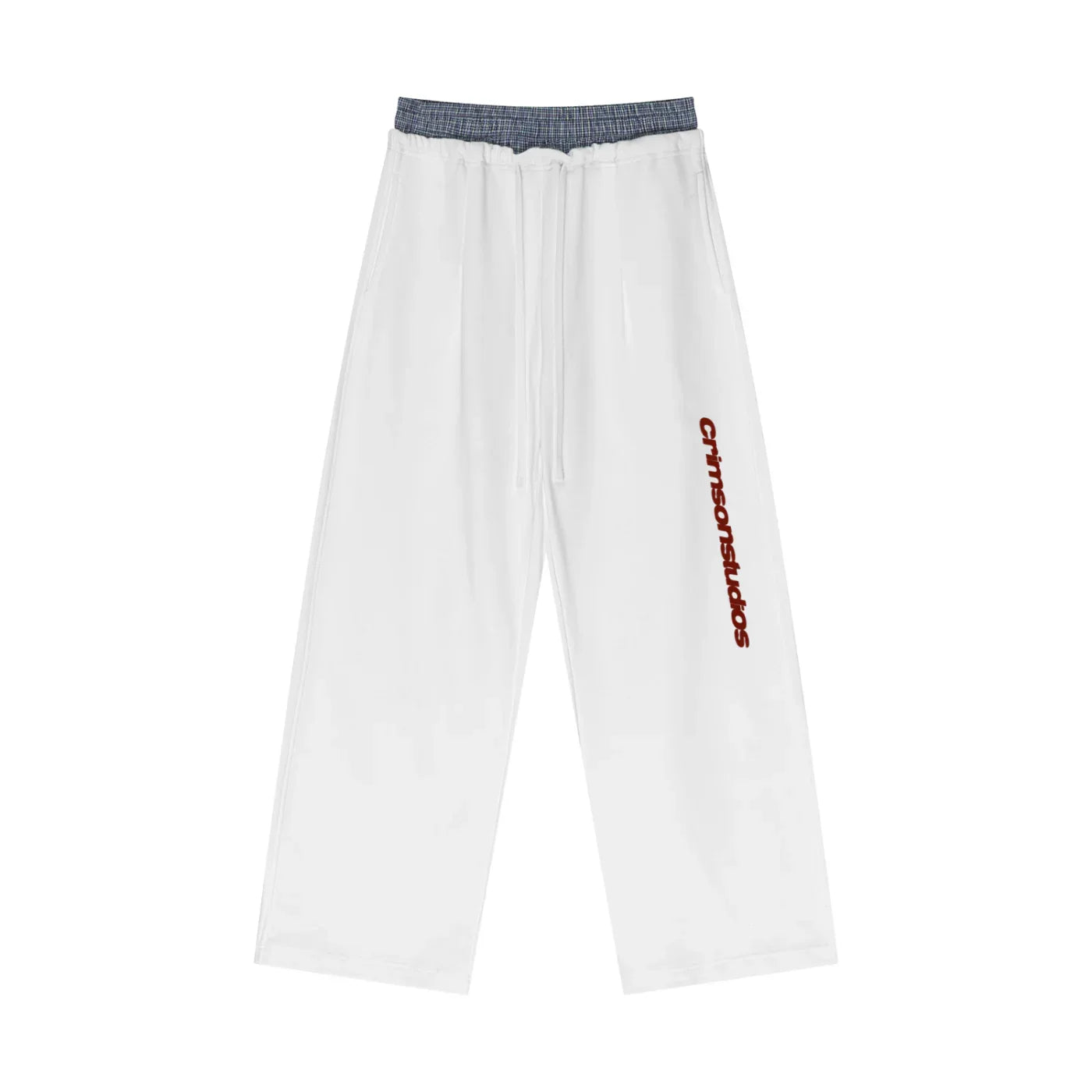 Plaid Contrast Waist Pants