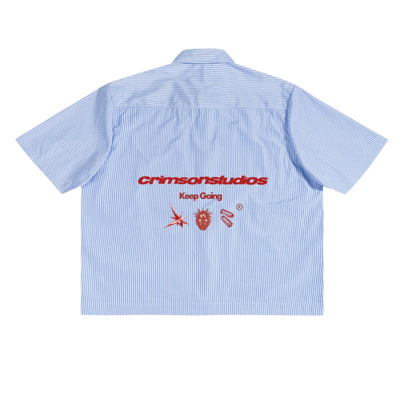 Oversized Vertical Blue Stripe Boxy Shirt