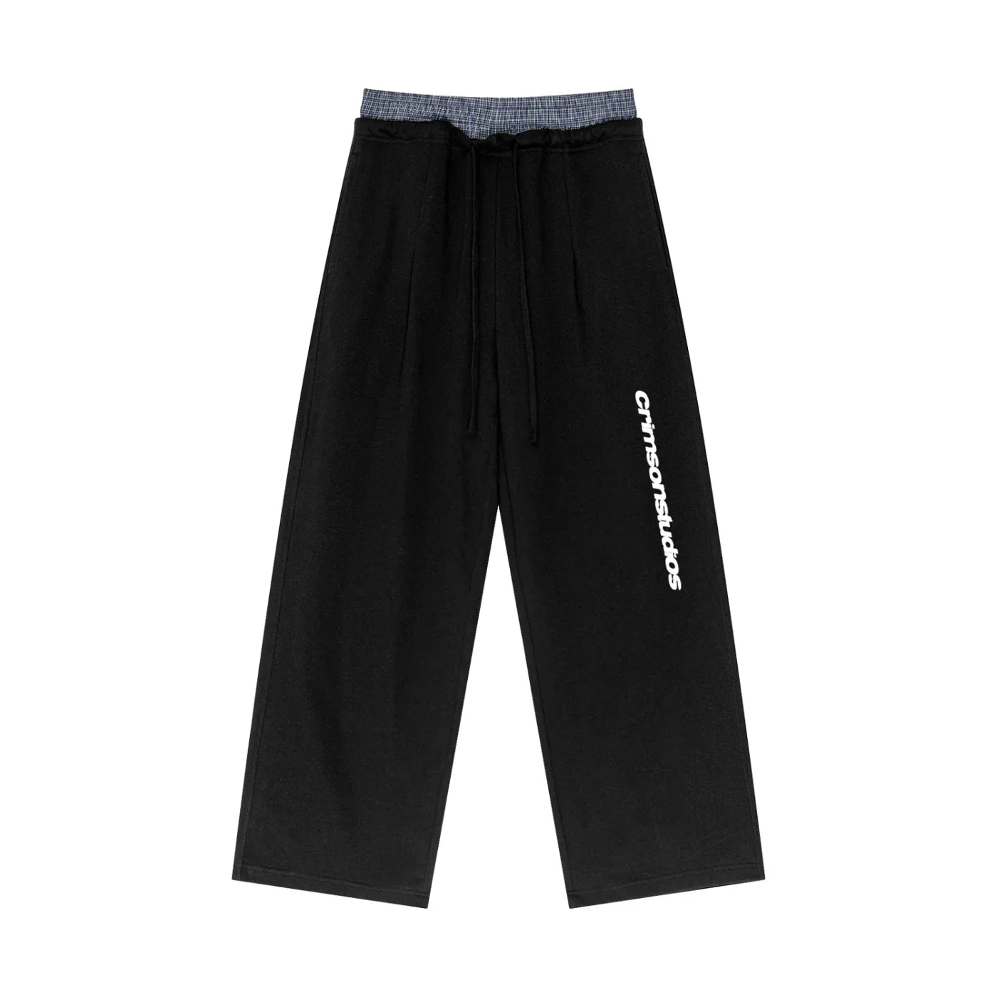 Plaid Contrast Waist Pants