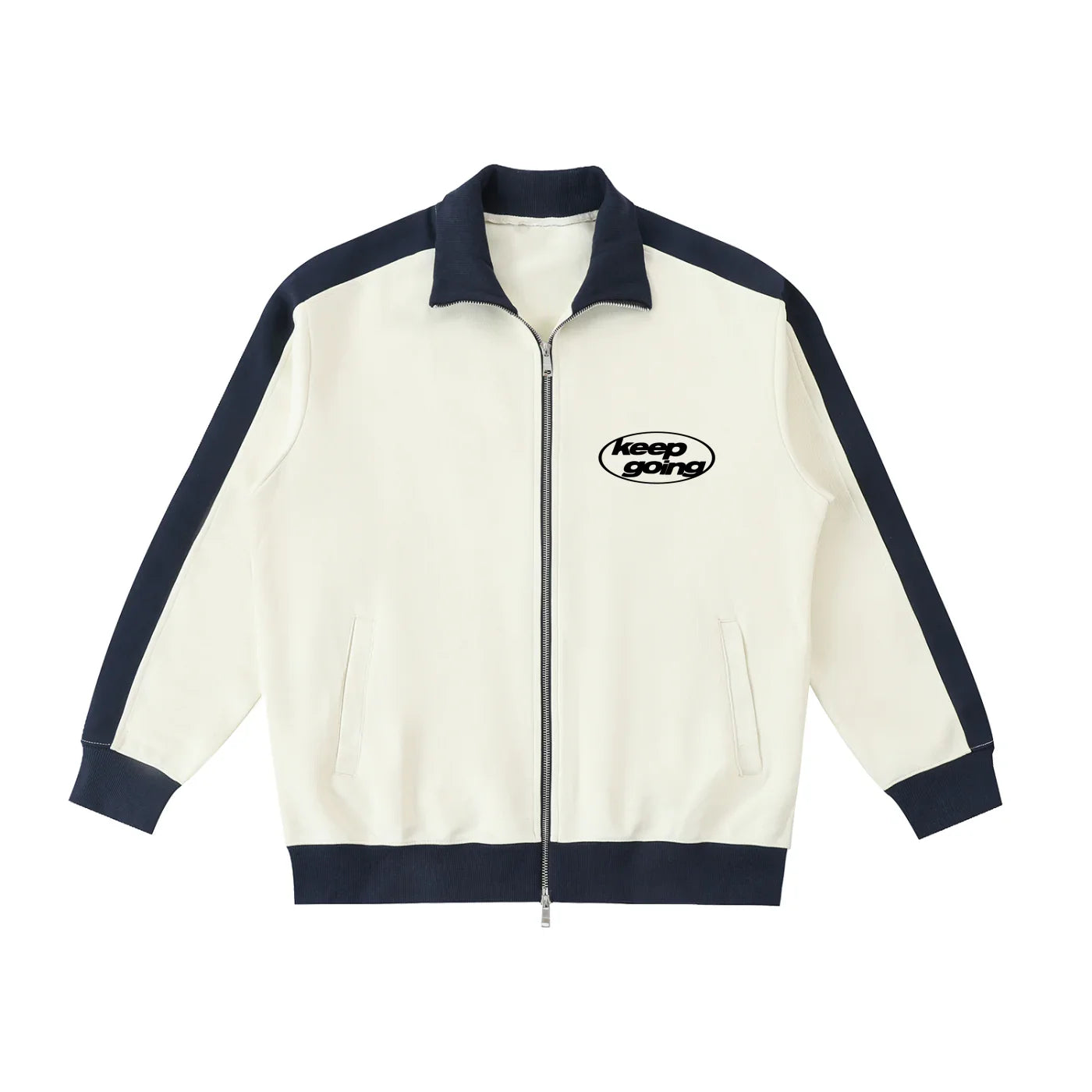 Contrast Trim Stand Collar Jacket