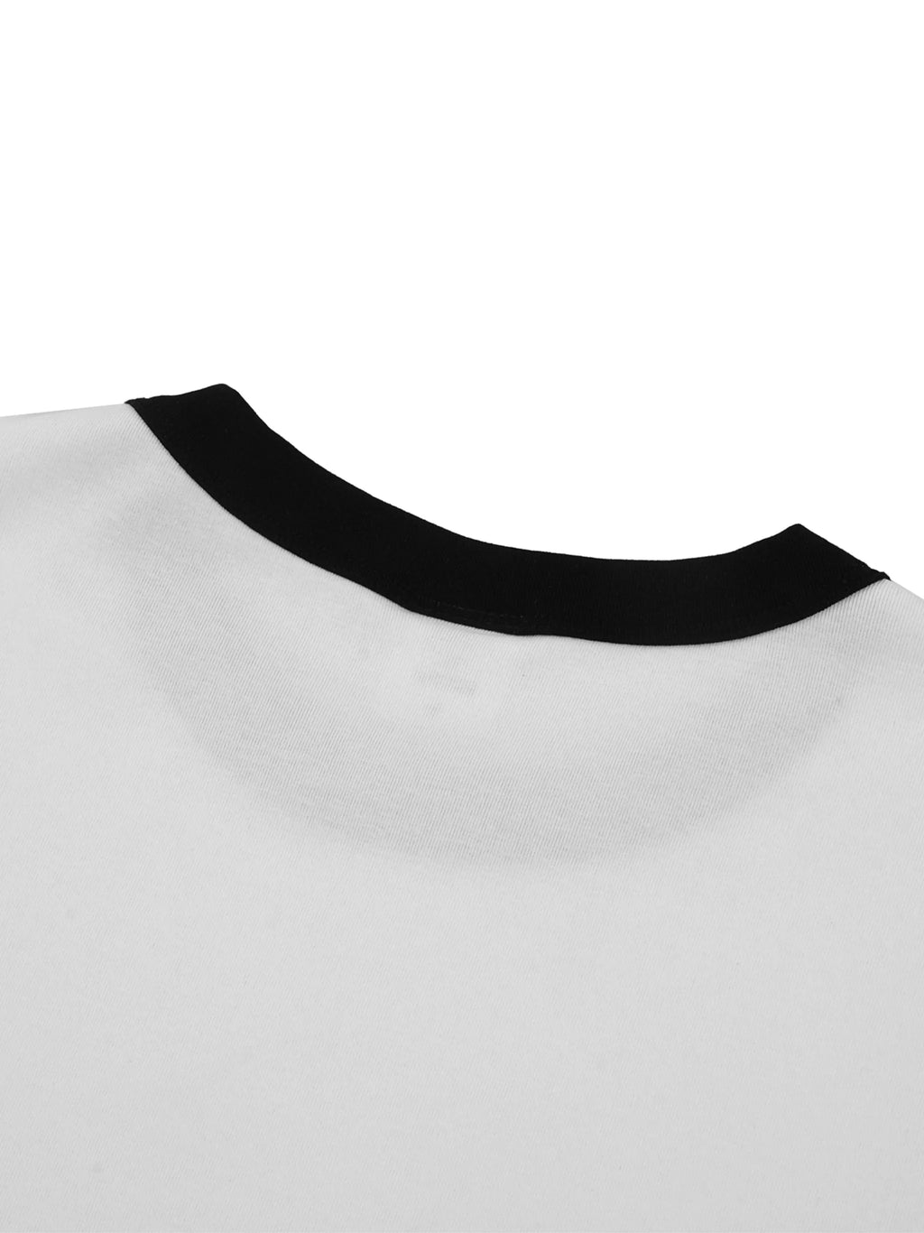 Contrast Edge Ribbed Crewneck T-Shirt
