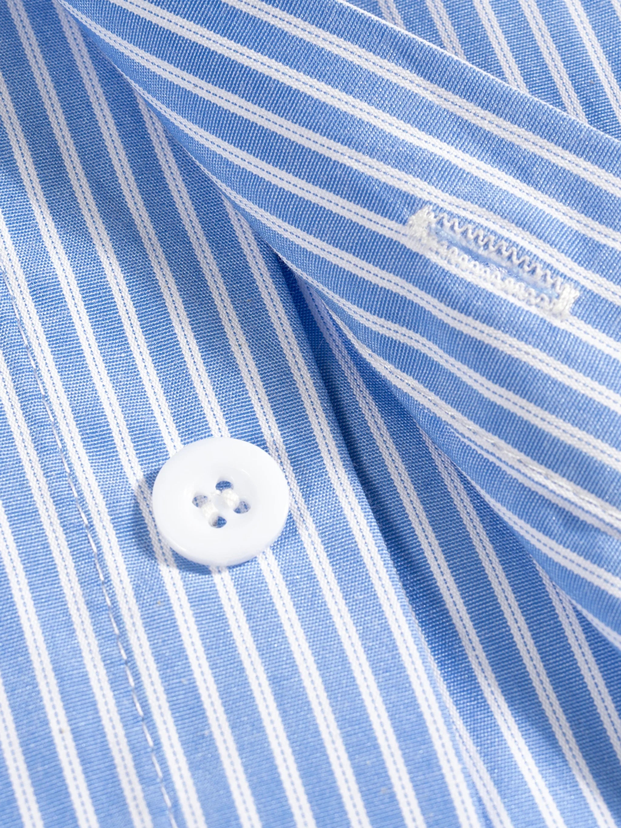 Oversized Vertical Blue Stripe Boxy Shirt